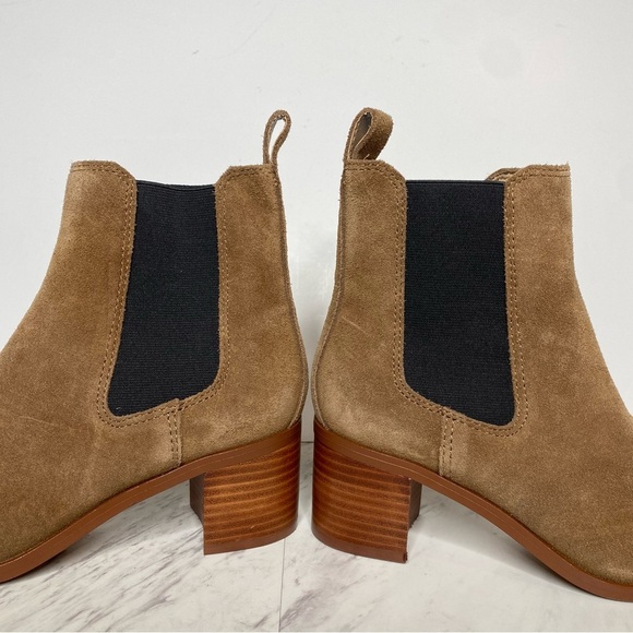 Steve Madden Rhiannon Cognac Suede Chelsea Bootie 7 1/2 M - Picture 8 of 15
